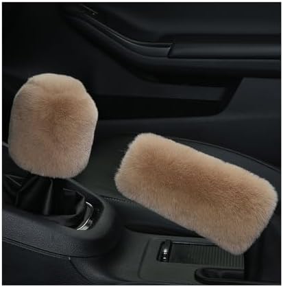 Ziciner 2PCS Plush Car Gear Shift Knob Cover & Handbrake Cover, Comfortable by Ziciner