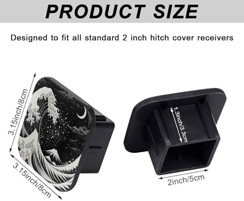 Trailer Hitch Cover 2 Inch Square Receiver Hitch Cover Rubber Tube Plug - Image 2
