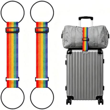 2 Pcs Luggage Straps for Suitcases, New Flexible and Adjustable Elastic by Unknown