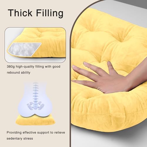 OVOV 6 Pack Chair Cushions for Dining Chairs 15.5"x15.5" Pastel Yellow - Image 6