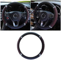 JOYCOURT 15 Inch Bling Soft Leather Car Steering Wheel Cover by JOYCOURT