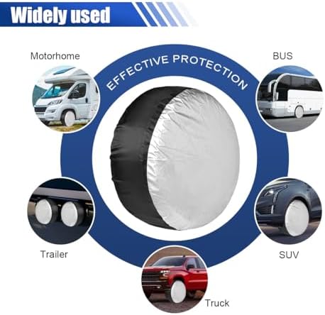 4PCS Car Tire Covers Set, Waterproof RV SUV Trailer Spare Tire Storage Bag - Image 6
