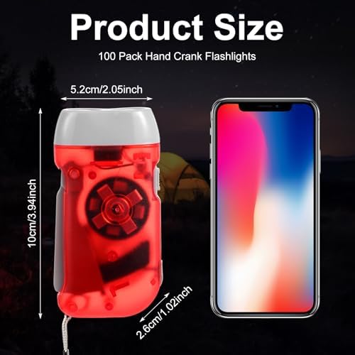 Retisee 48 Pcs Hand Crank Flashlight No Battery Required Torch Light Manual - Image 2