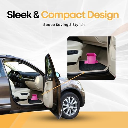 Car Trash Can for Vehicles Leakproof Compact Garbage Bin w/ Stability Flap - Image 3