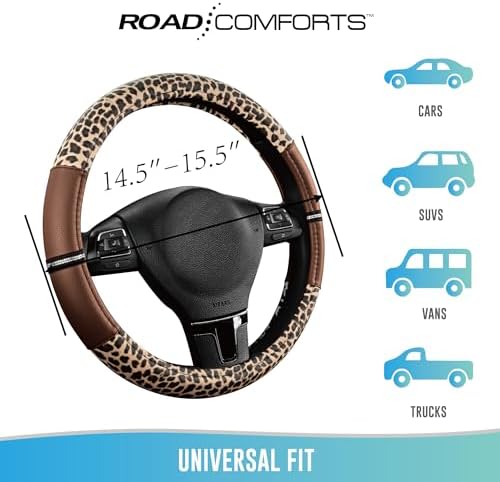 Road Comforts Leopard Steering Wheel Cover - Image 6