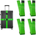 4 Pack Green Luggage Straps, Adjustable Travel Belt by Unknown