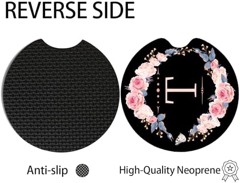 2pcs Letter T Car Coasters, Absorbent Universal neoprener Cup Holder Coasters - Image 4
