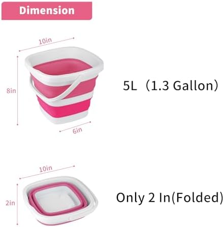 2 Pack Collapsible Buckets 5L 1.3Gallon Small Cleaning Bucket - Image 2