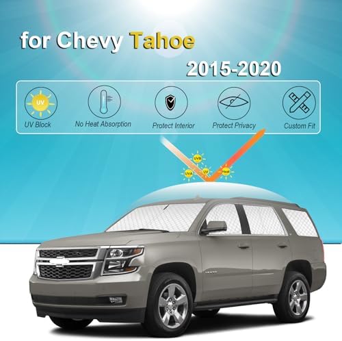 KMF 8pcs Sun Shades for Chevy Tahoe 2015-2020 Accessories, Chevrolet Full Car - Image 5
