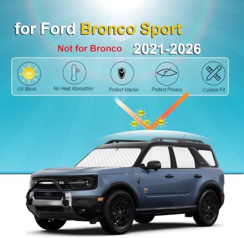 KMF 8pcs Thicken Sun Shades for Ford Bronco Sport 2021-2025 2026 Accessories - Image 3