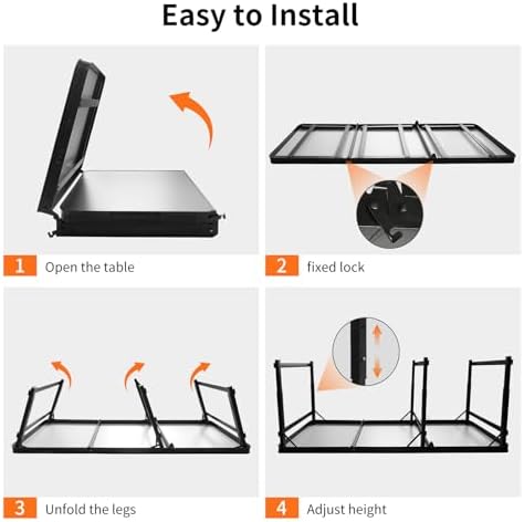 Folding Camping Table 6Ft X 2Ft, Aluminum Portable Adjustable Fold Table - Image 7