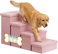 4-Step Wide Dog Stairs with Storage 23" H, Non-Slip Sturdy Pet Steps by Fecuria