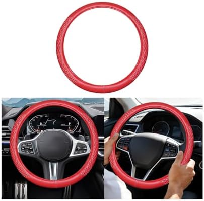 AUCELI 14.5-15 Inch Steering Wheel Cover Non-Slip Leather - Image 7