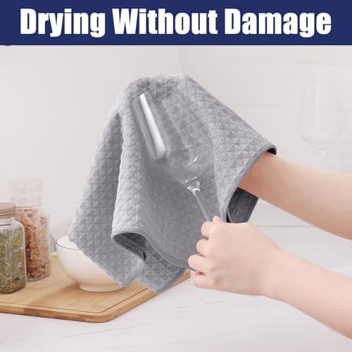 Homaxy Microfiber Waffle Weave Kitchen Dish Cloths, 12 Pack - Image 3