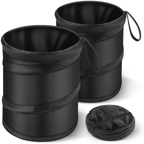 2 Pack Mini Trash Can for Car, Leakproof Pop-Up Car Trash Can by Zonada