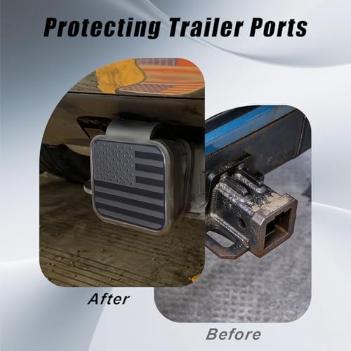 Rubber 2 Inch Trailer Hitch Covers, American Flag Tow Tube Cover Plug Cap - Image 4