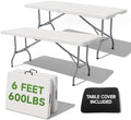 6 Foot Folding Table with Black Table Cloth by OrtusCollective