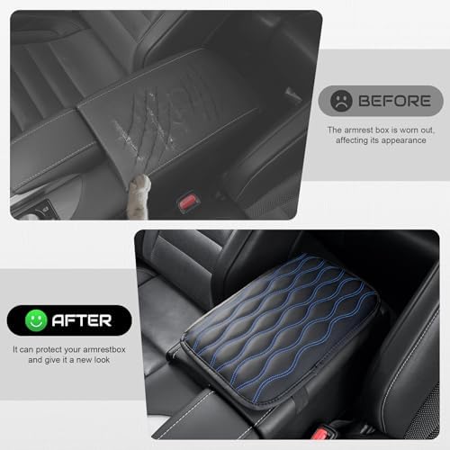 Amiss Car Center Console Cover, Upgraded Leather Car Armrest Cushion, Universal - Image 5