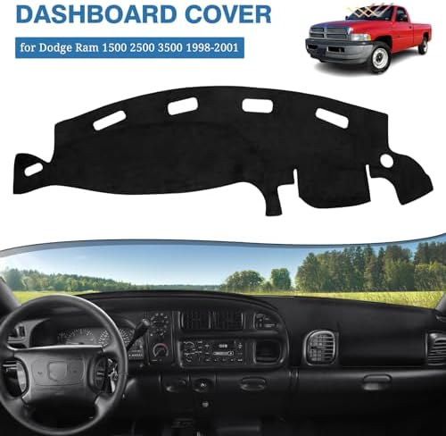 FIILINES Dash Cover for 1998-2001 Dodge Ram 1500 2500 3500, Dashboard Cover Ram - Image 2