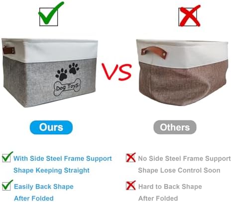 Collapsible Dog Toy Basket Foldable Dog Toy Box Bin - Image 5