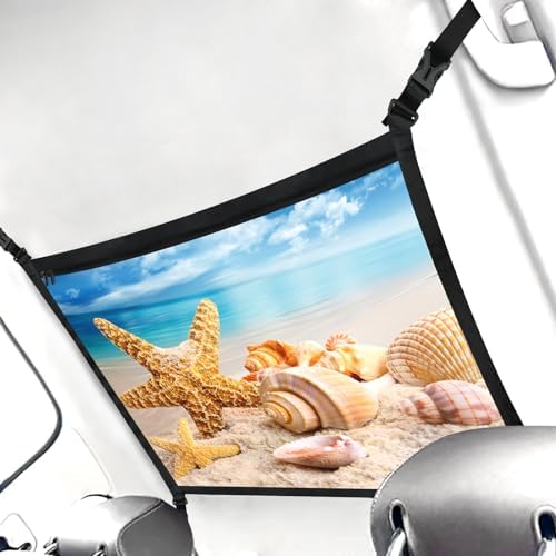 Starfish Car Storage Mesh Organizer Ceiling Cargo Net Double-Layer Adjustable - Image 3