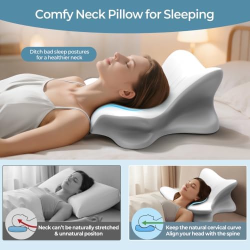 Cervical Neck Pillow for Pain Relief, Ergonomic Reading Pillow for Bed - Image 6