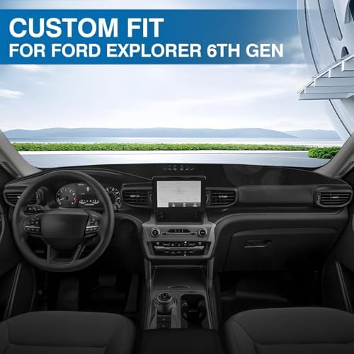 KUST Black Dash Cover for Ford Explorer 2020-2025 2026 Dashboard Cover - Image 2