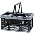 Foladable plastic baskets with handles 20L, collapsible crates by ZHJINGYU