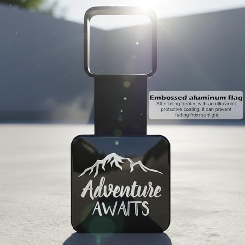 Adventure Awaits Hitch Cover for 2 Inch Receivers, Adventure Awaits Trailer - Image 4