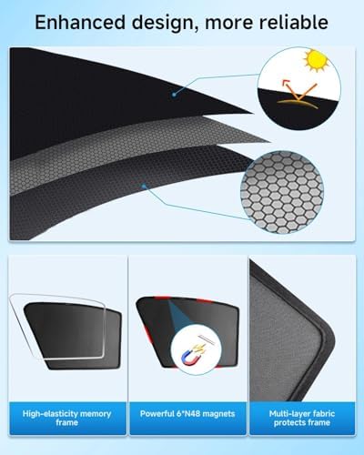 Car Window Shade for Ford Explorer 2011-2019, 2 Pack UV & Glare Protection - Image 4