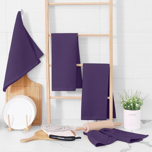 Homaxy 100% Cotton Waffle Weave Kitchen Dish Towels 6-Pack - Image 6