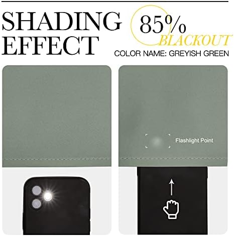 NICETOWN Greyish Green Blackout Curtains 90" Long - Image 5
