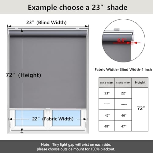 AOSKY Custom Blackout Cordless Roller Shade - Image 2