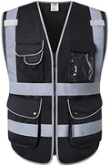 JKSafety Safety Vest for Men Women Reflective Hi Vis JK150 Black 5XL by JKSafety
