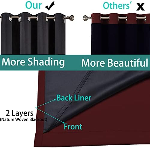 Yakamok 100% Blackout Lined Panels, Room Darkening Thermal Insulated Blackout - Image 5