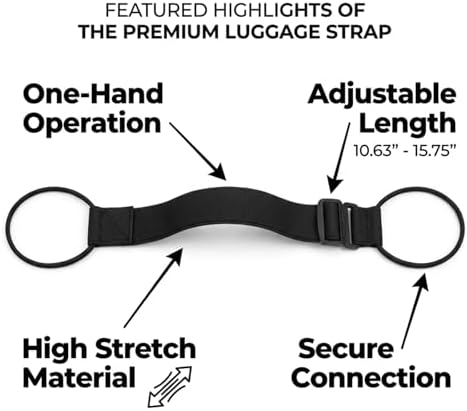 2-Pack Elastic Luggage Straps, Adjustable Bungee Belt - Image 5