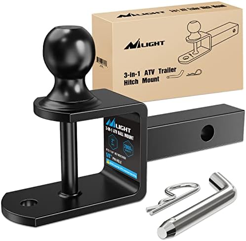Nilight ATV UTV Trailer Hitch 3-in-1 Fits 1-1/4" Receiver by Nilight
