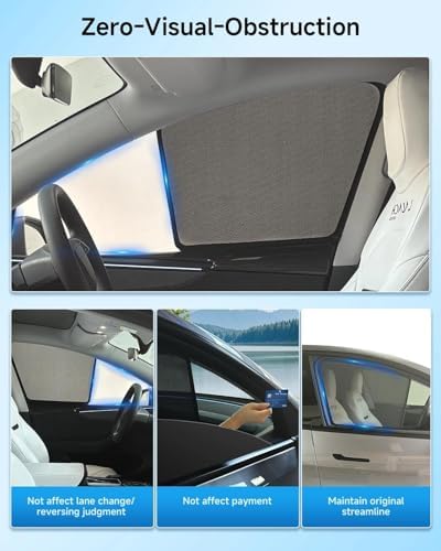 Car Window Shade for Toyota Highlander 2021-2025, 4 Pack Magnetic Mesh Sun - Image 4