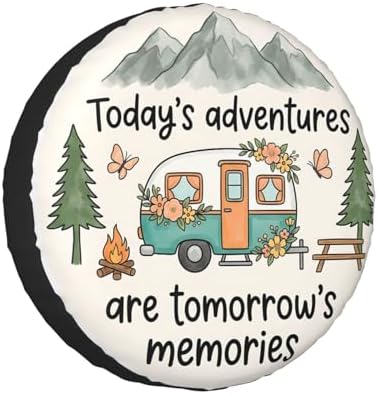Retro Camper Spare Tire Cover SUV Trailer Truck RV 17 Inch by FATTTYCY