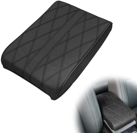 1 PCS Car Armrest Box Booster Pad, Leather 3D Texture Anti-Scratch Protective by Unknown
