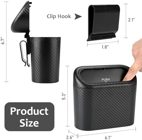 Accmor Car Trash Can with Lid, Mini Vehicle Trash Bin Portable Car Dustbin - Image 2