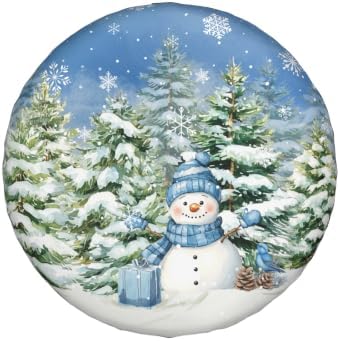 Snowman Spare Tire Cover for RV Trailer, Winter Snowflakes Waterproof Wheel - Image 5