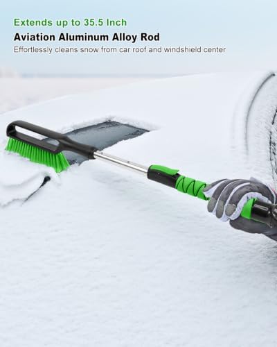SEAAES 35.5 Inch Extendable Snow Brush, Windshield Snow Scraper - Image 2