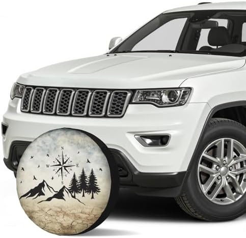 Nature Mountain Land Spare Tire Cover Compass Wheel Covers 15 Inch - Image 3