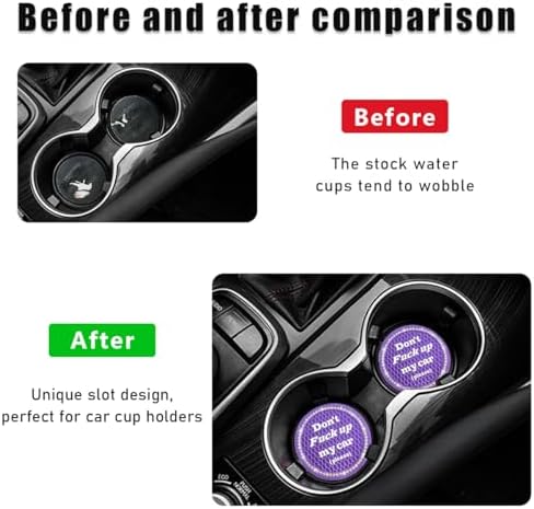 2 PCS Bling Car Cup Coaster, 2.75 Inch Anti-Slip Cup Holder Insert Coasters - Image 5