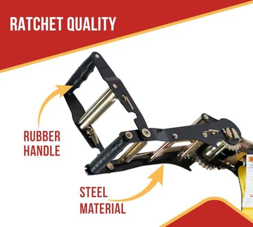 Mytee Products 4 Pack 2" x30' Ratchet Tie-Down Straps - Image 3