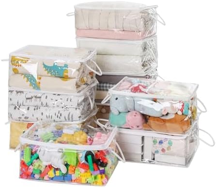 10 PCS Clear Zippered Storage Bags by Remittur