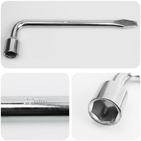 22mm Car Spare Tire Lug Wrench, Heavy Duty L-Type Tire Steel Tool - Image 3