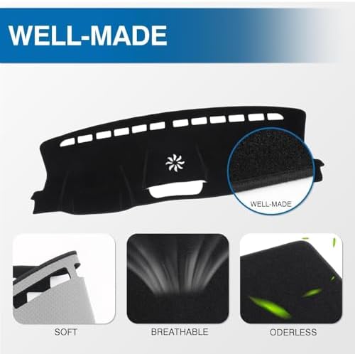 KUST Black Dash Cover for Ford Ranger 2024 2025 2026 Polyester Dashboard Cover - Image 4