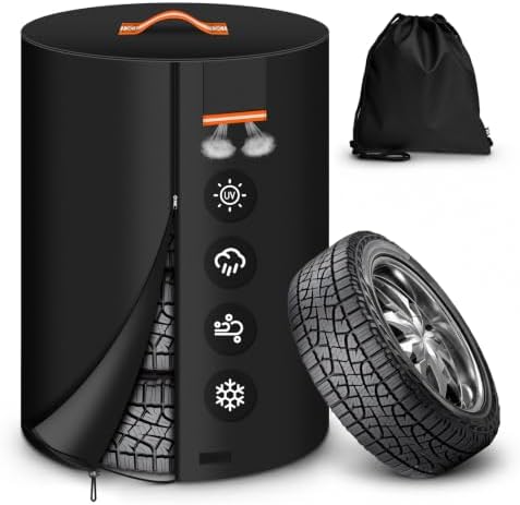 Tire Storage Cover, 600D Heavy Duty Holds 4 Tires Up to 36 Inch by DTNESS